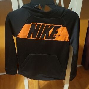Nike Kids Hoodie in Black with Orange Logo